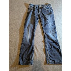 Silver Jeans Womens 30 Natsuki Western Thick Stitck Crop Pants